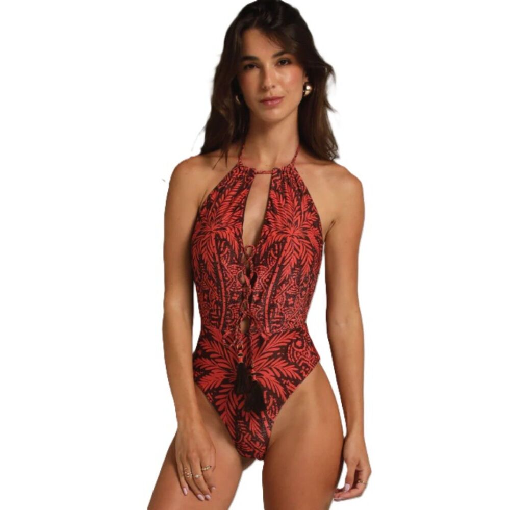 NWT* Cosita Linda Twist Reversible Plunge One Piece Swimsuit - Size Small